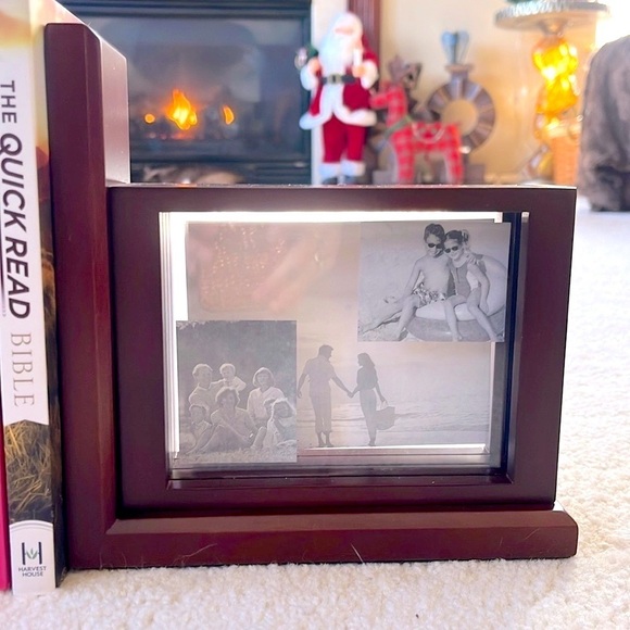 Brand New Jordan Mark Solid Wood Cherry Finish Photo Picture Frame Bookends Pair - Picture 4 of 16